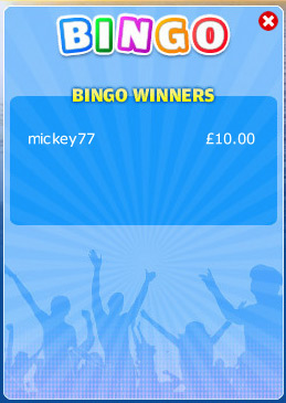 jackpot liner winning bingo message