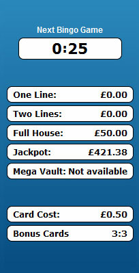 jackpot liner 90 ball bingo game payouts prizes jackpots