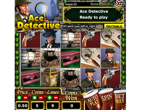 jackpot liner ace detective 5 reel online slots game