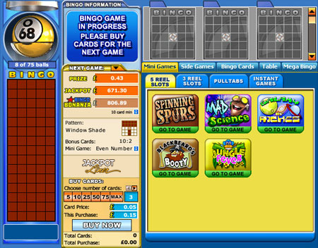 jackpot liner online bingo games