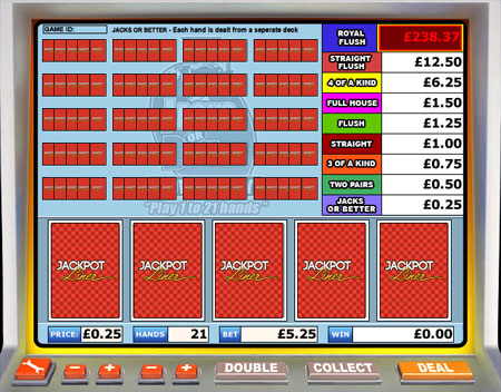 jackpot liner jacks or better video poker online casino game