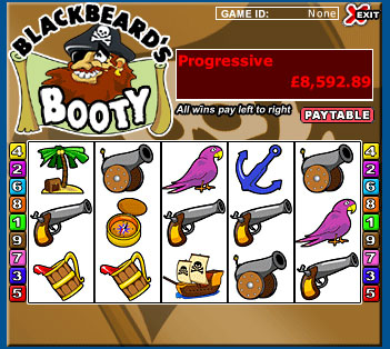 jackpot liner blackbeards booty 5 reel online slots game