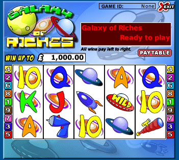 jackpot liner galaxy of riches 5 reel online slots game