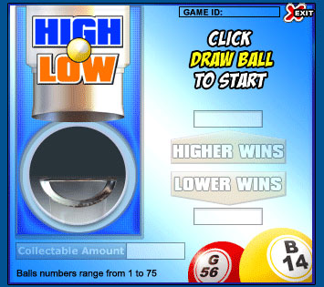 jackpot liner high low online instant win game