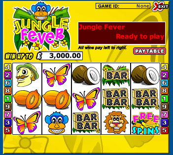 jackpot liner jungle fever 5 reel online slots game