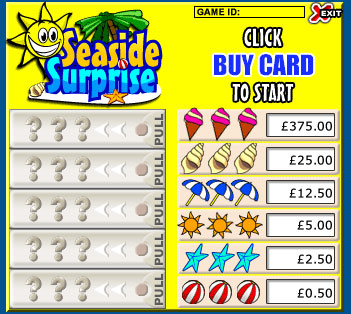 jackpot liner seaside surprise pull tabs online instant win game