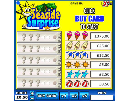 jackpot liner seaside surprise online instant win game