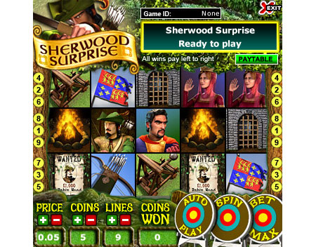jackpot liner sherwood surprise 5 reel online slots game