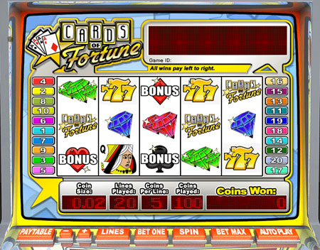 jackpot liner cards of fortune 5 reel online slots game