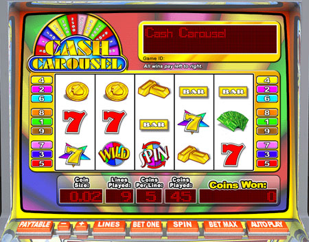 jackpot liner cash carousel 5 reel online slots game