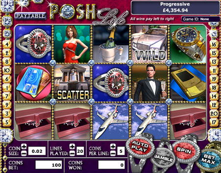 jackpot liner posh life 5 reel online slots game