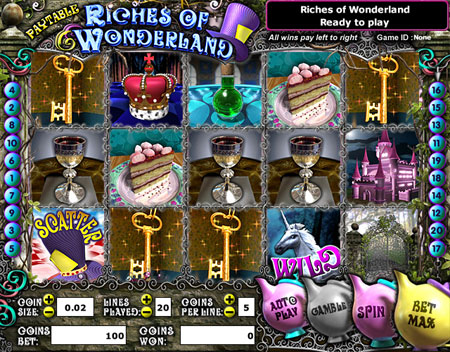 jackpot liner riches of wonderland 5 reel online slots game